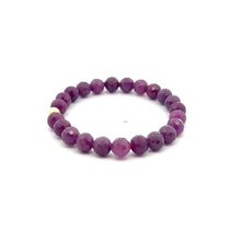 Load image into Gallery viewer, Natural Ruby Gemstones 6 -6.5mm Stretchable Bracelet 18k Gold Bead Charm - Rafant
