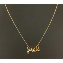Load image into Gallery viewer, 18K Gold Necklace Chain 16.5 inches Love Charm Cubic Zirconia 2.13 grams
