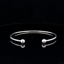 Load image into Gallery viewer, 925 Sterling Silver Cuff Bangle Bracelet Size 6.25 inches Screw Ball Ends
