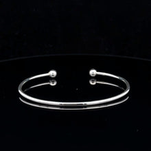 Load image into Gallery viewer, 925 Sterling Silver Cuff Bangle Bracelet Size 6.25 inches Screw Ball Ends
