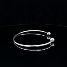 Load image into Gallery viewer, 925 Sterling Silver Cuff Bangle Bracelet Size 6.25 inches Screw Ball Ends
