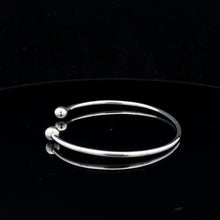 Load image into Gallery viewer, 925 Sterling Silver Cuff Bangle Bracelet Size 6.25 inches Screw Ball Ends
