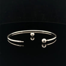 Load image into Gallery viewer, 925 Sterling Silver Cuff Bangle Bracelet Size 6.25 inches Screw Ball Ends
