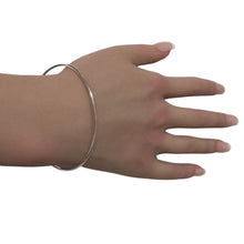Load image into Gallery viewer, 925 Sterling Silver Cuff Bangle Bracelet Size 6.25 inches Screw Ball Ends
