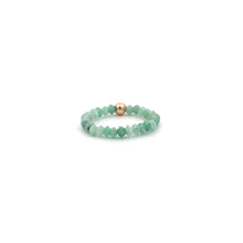 Load image into Gallery viewer, 14K Gold Emerald Micro Faceted Stretch Ring Handmade Elastic Gemstone Band - Rafant
