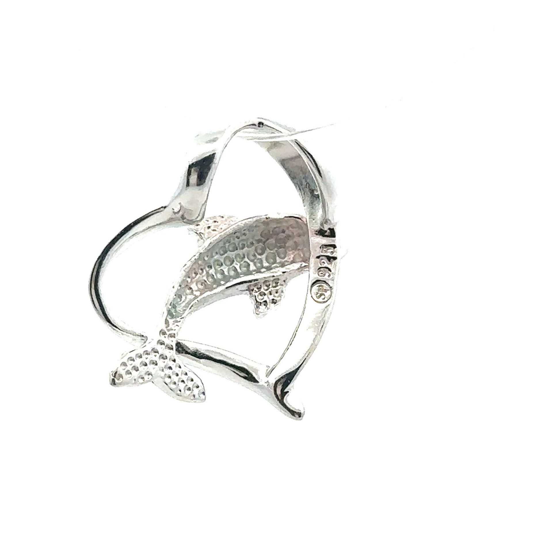 925 Sterling Silver Pendant Heart Dolphin - Rafant