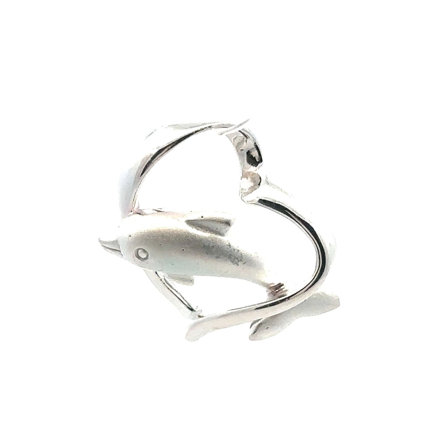 925 Sterling Silver Pendant Heart Dolphin - Rafant
