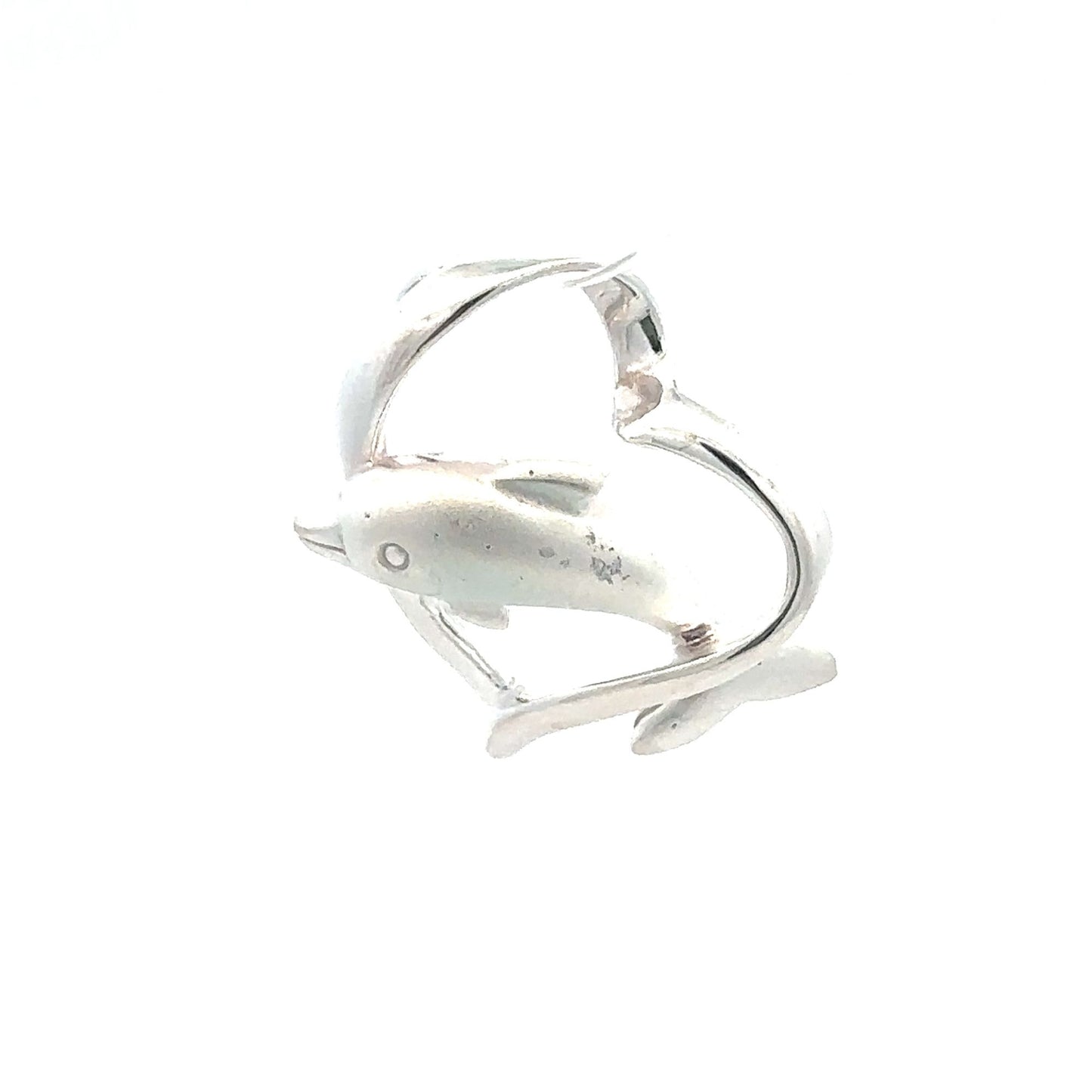 925 Sterling Silver Pendant Heart Dolphin - Rafant