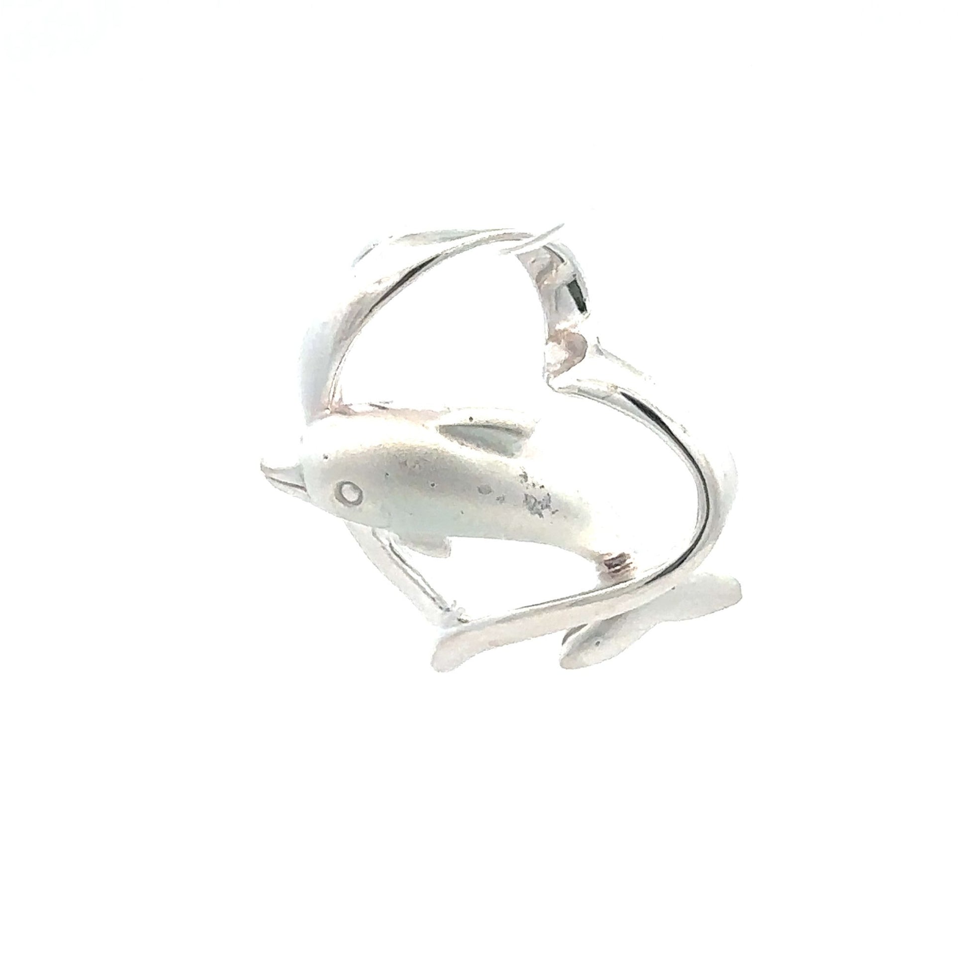 925 Sterling Silver Pendant Heart Dolphin - Rafant