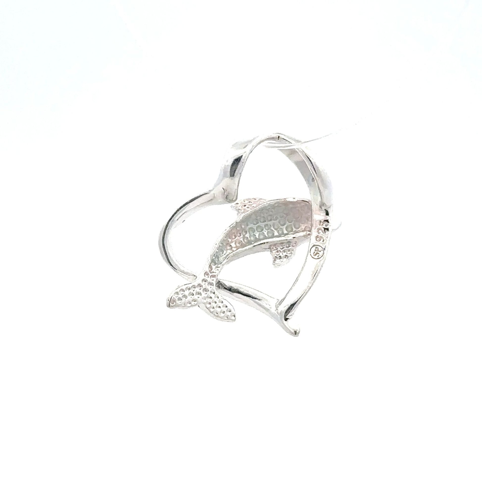 925 Sterling Silver Pendant Heart Dolphin - Rafant