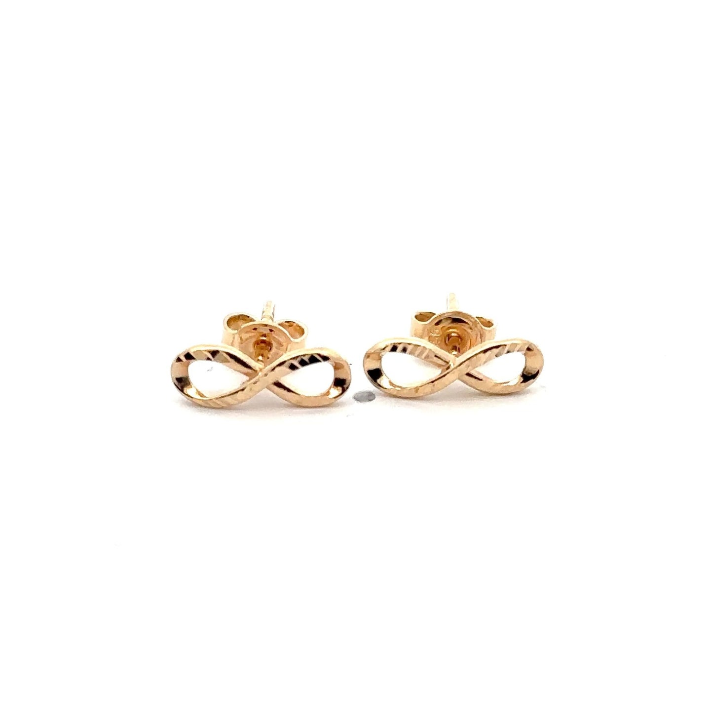 18K Gold Earrings Infinity 1.46 grams Small - Rafant