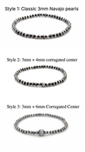 Load image into Gallery viewer, 925 Sterling Silver Authentic Navajo Beads 3mm -6mm beads  Stretch Bracelet Minimalist Choose Your Style
