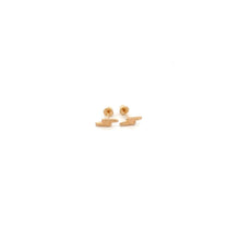 Load image into Gallery viewer, 14K Gold Stud Earrings Lightning Bolt Screw Back Type Very Tiny
