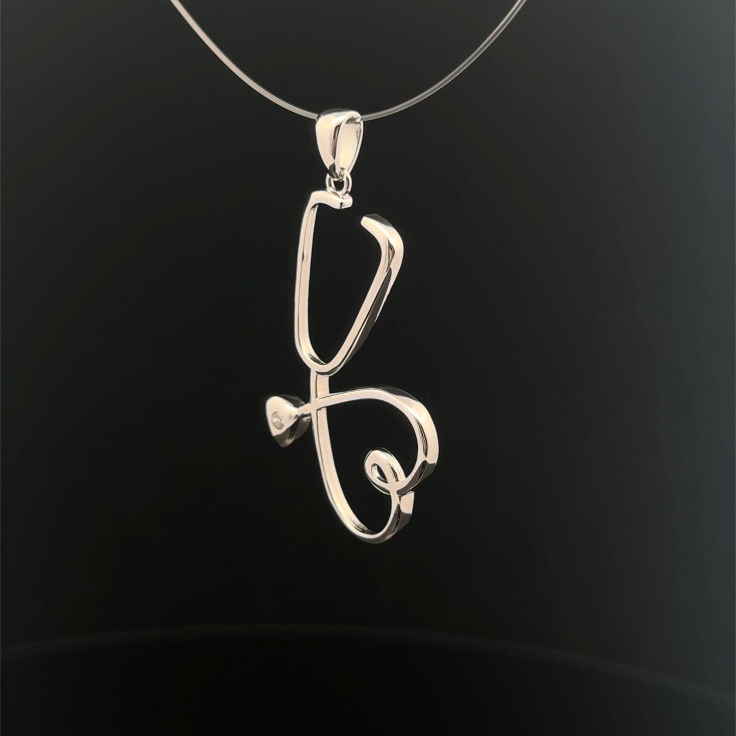 925 Sterling Silver Pendant Stethoscope - Rafant