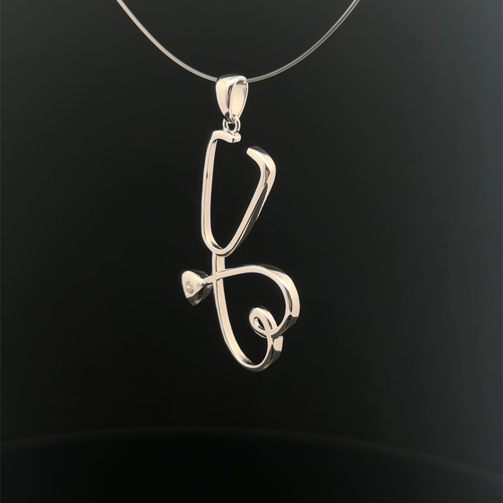 925 Sterling Silver Pendant Stethoscope - Rafant