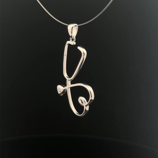 925 Sterling Silver Pendant Stethoscope - Rafant