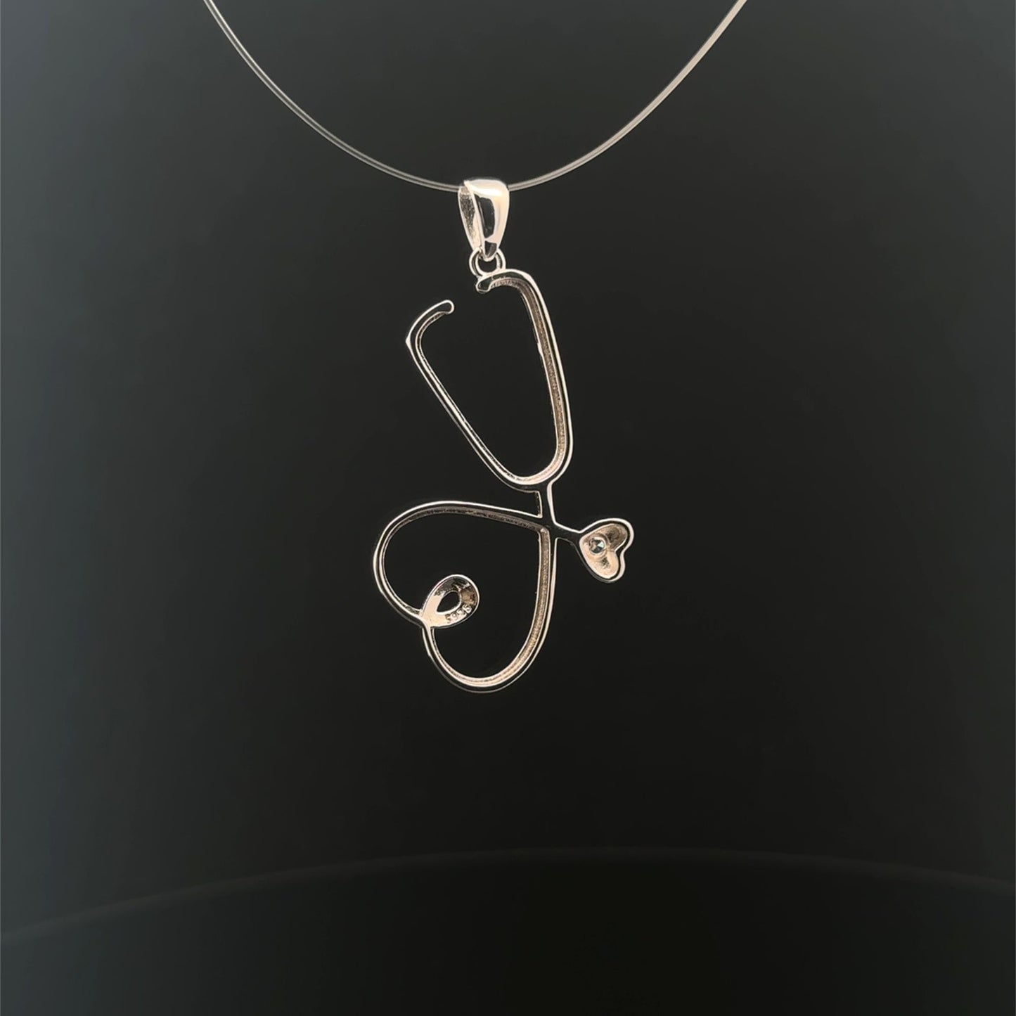 925 Sterling Silver Pendant Stethoscope - Rafant