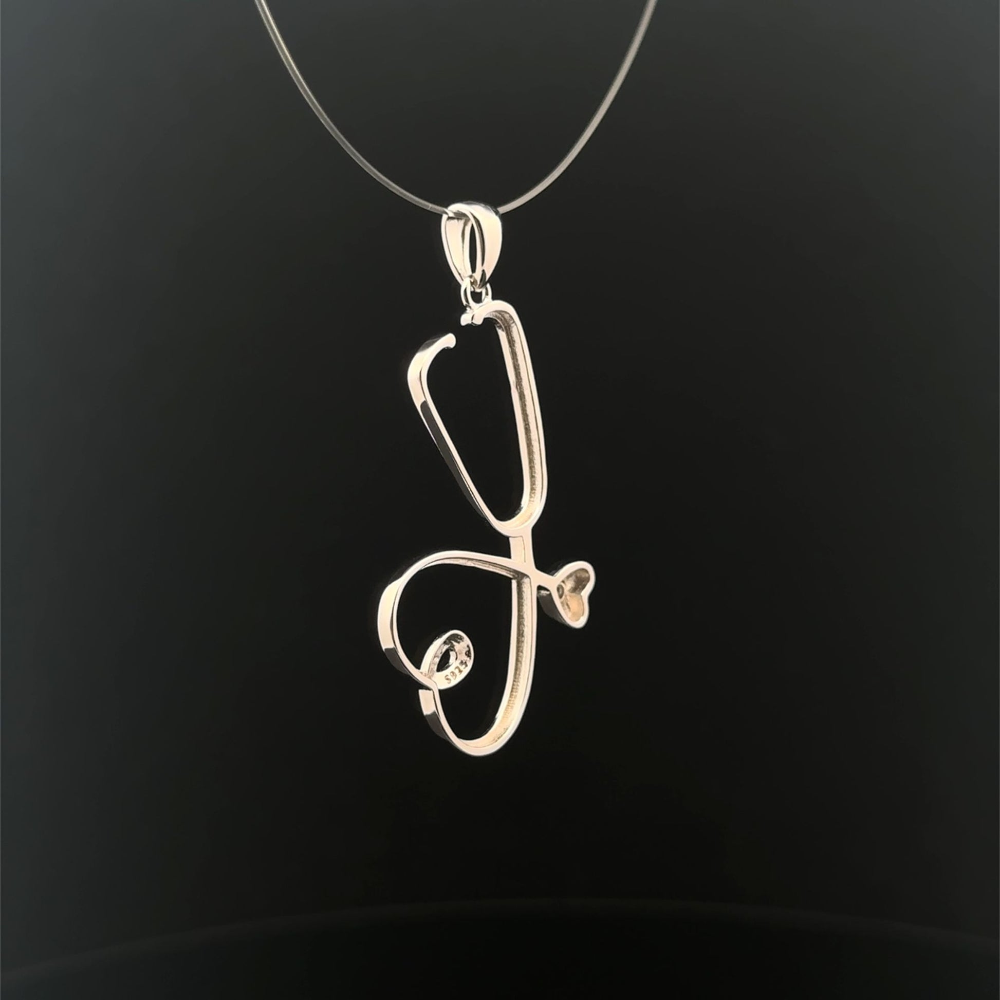 925 Sterling Silver Pendant Stethoscope - Rafant