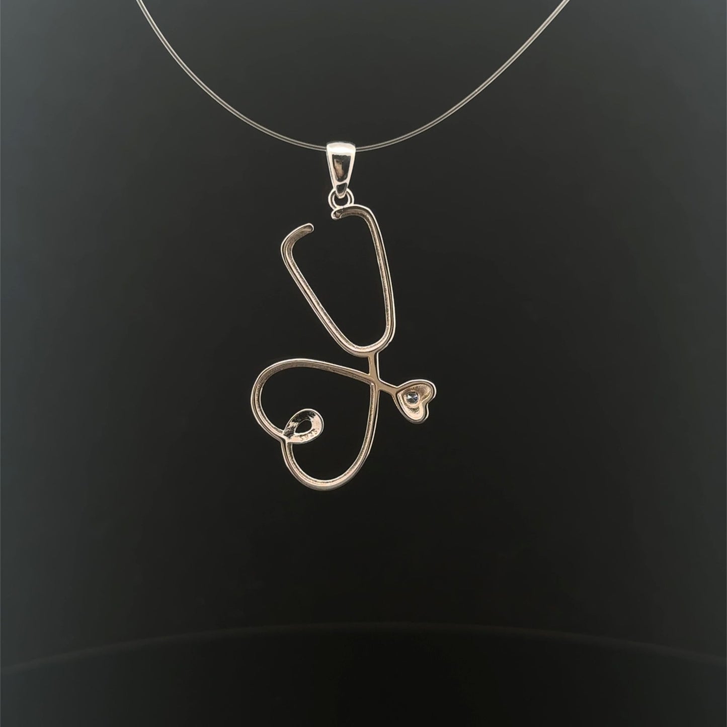 925 Sterling Silver Pendant Stethoscope - Rafant
