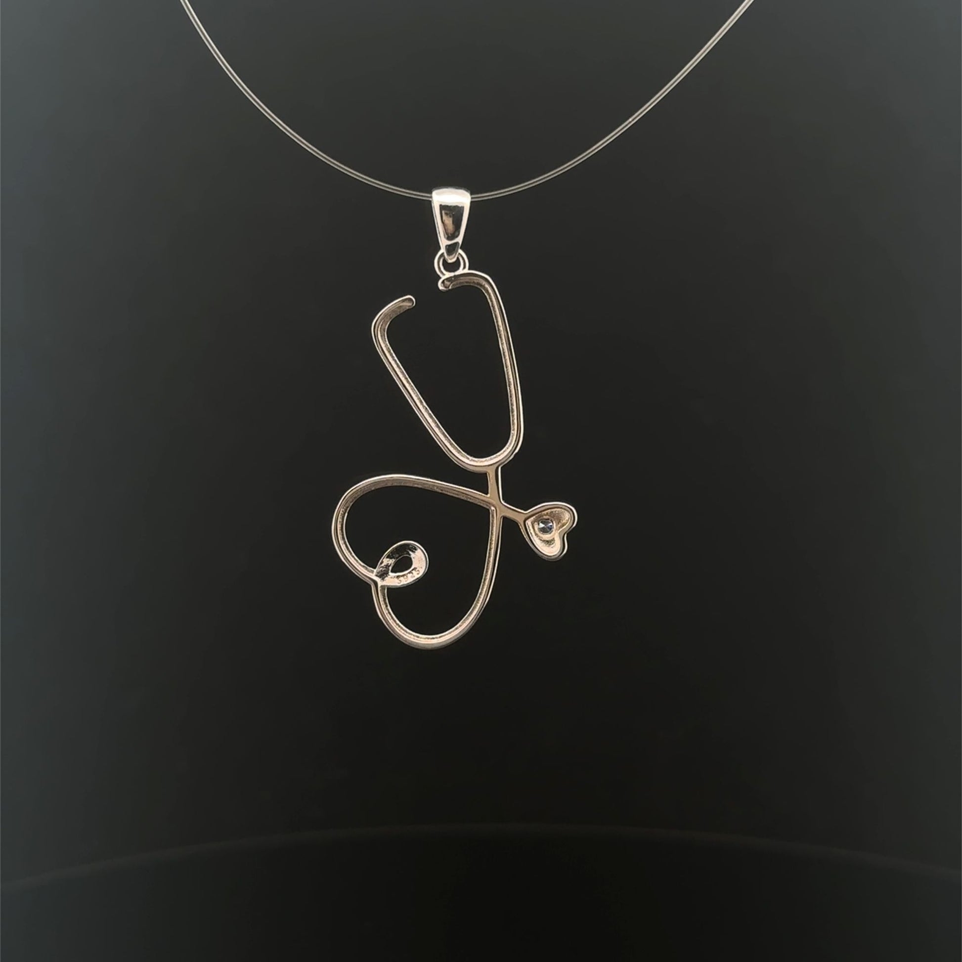 925 Sterling Silver Pendant Stethoscope - Rafant