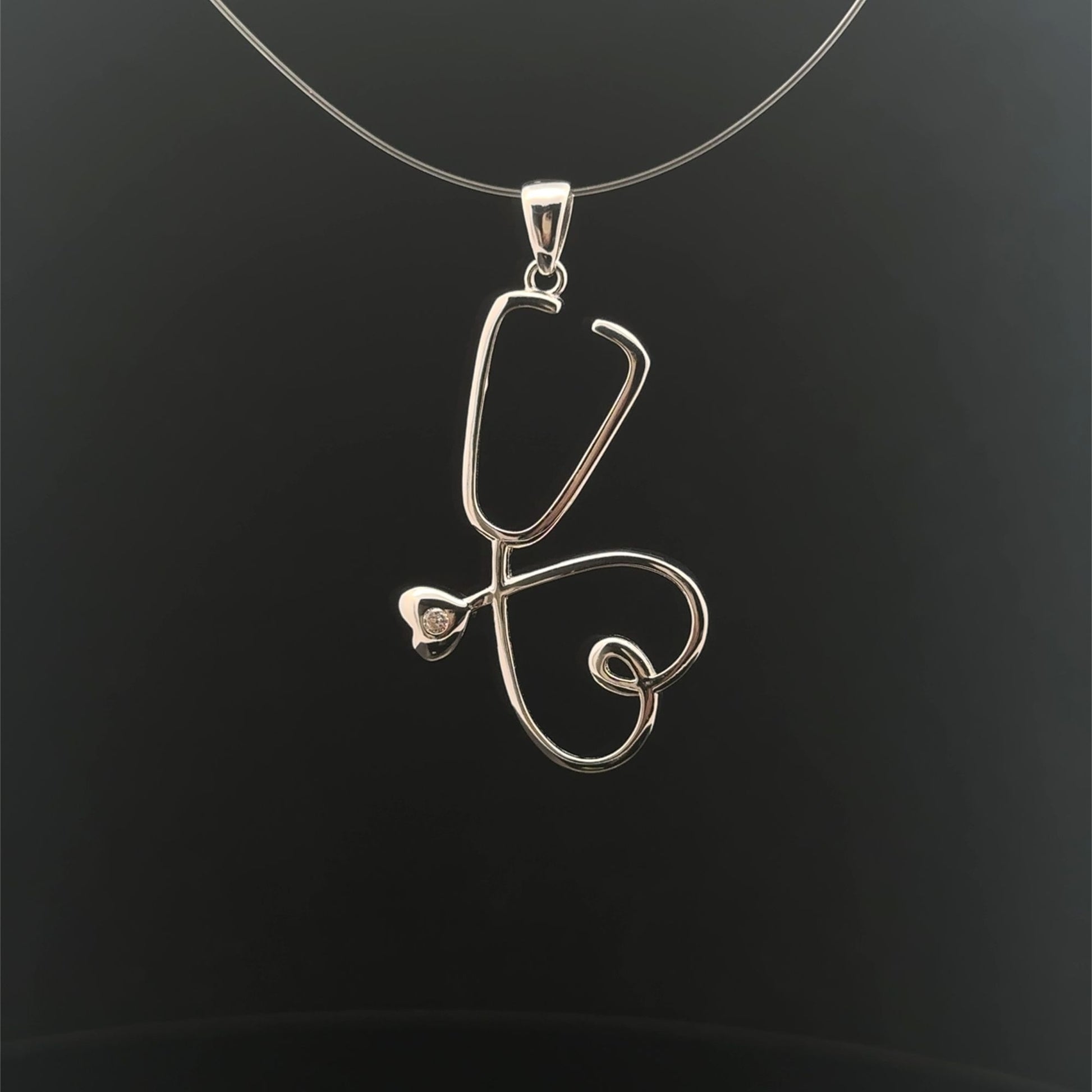 925 Sterling Silver Pendant Stethoscope - Rafant