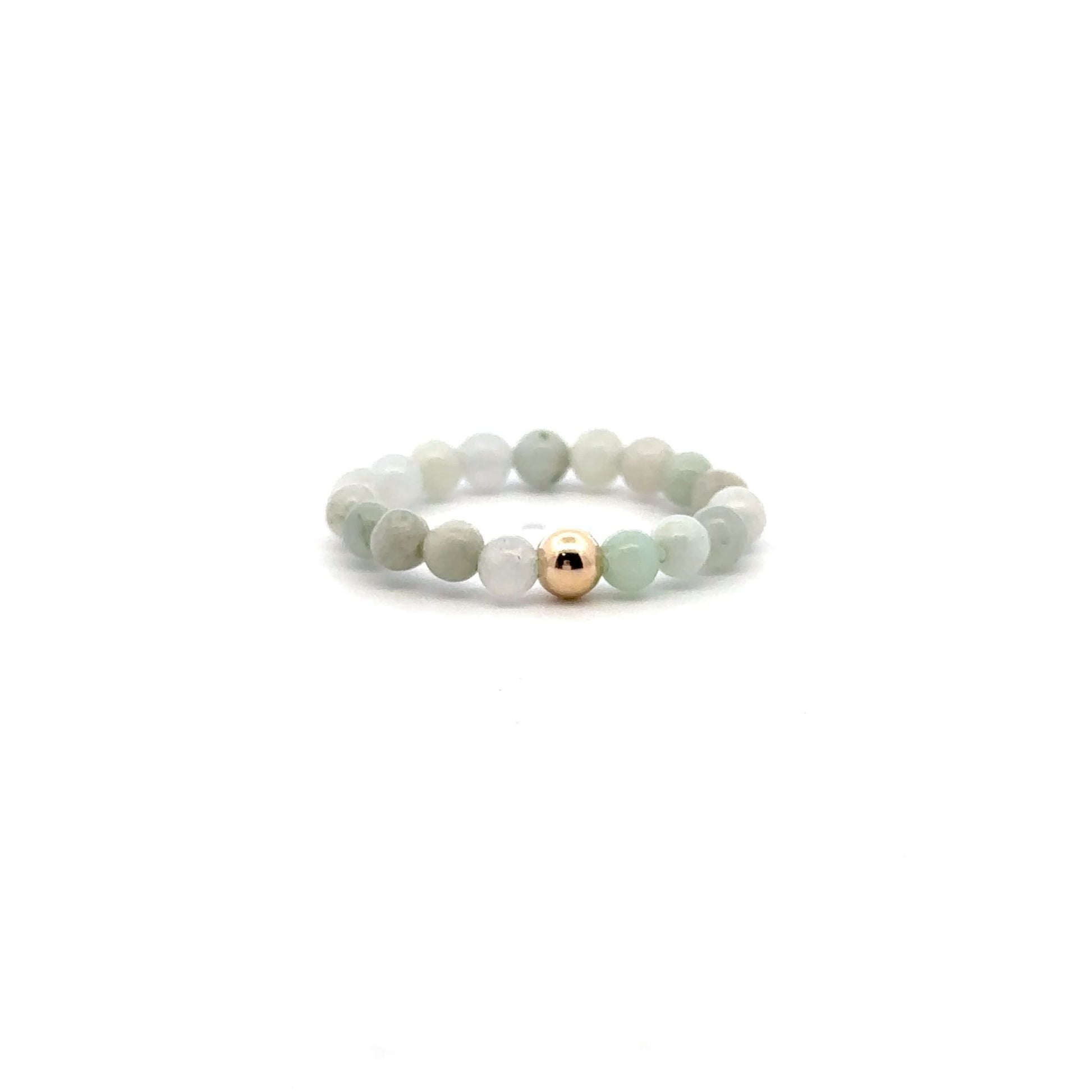 14K Gold Gemstones Stretch Ring Handmade Elastic Band - Rafant