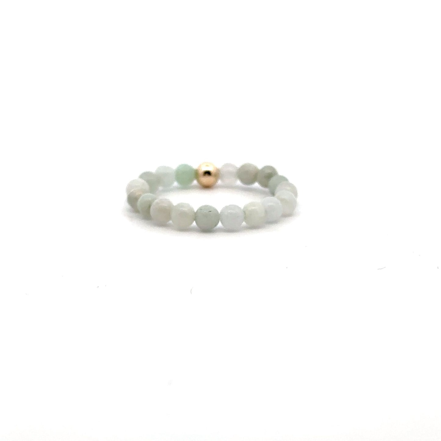 14K Gold Gemstones Stretch Ring Handmade Elastic Band - Rafant