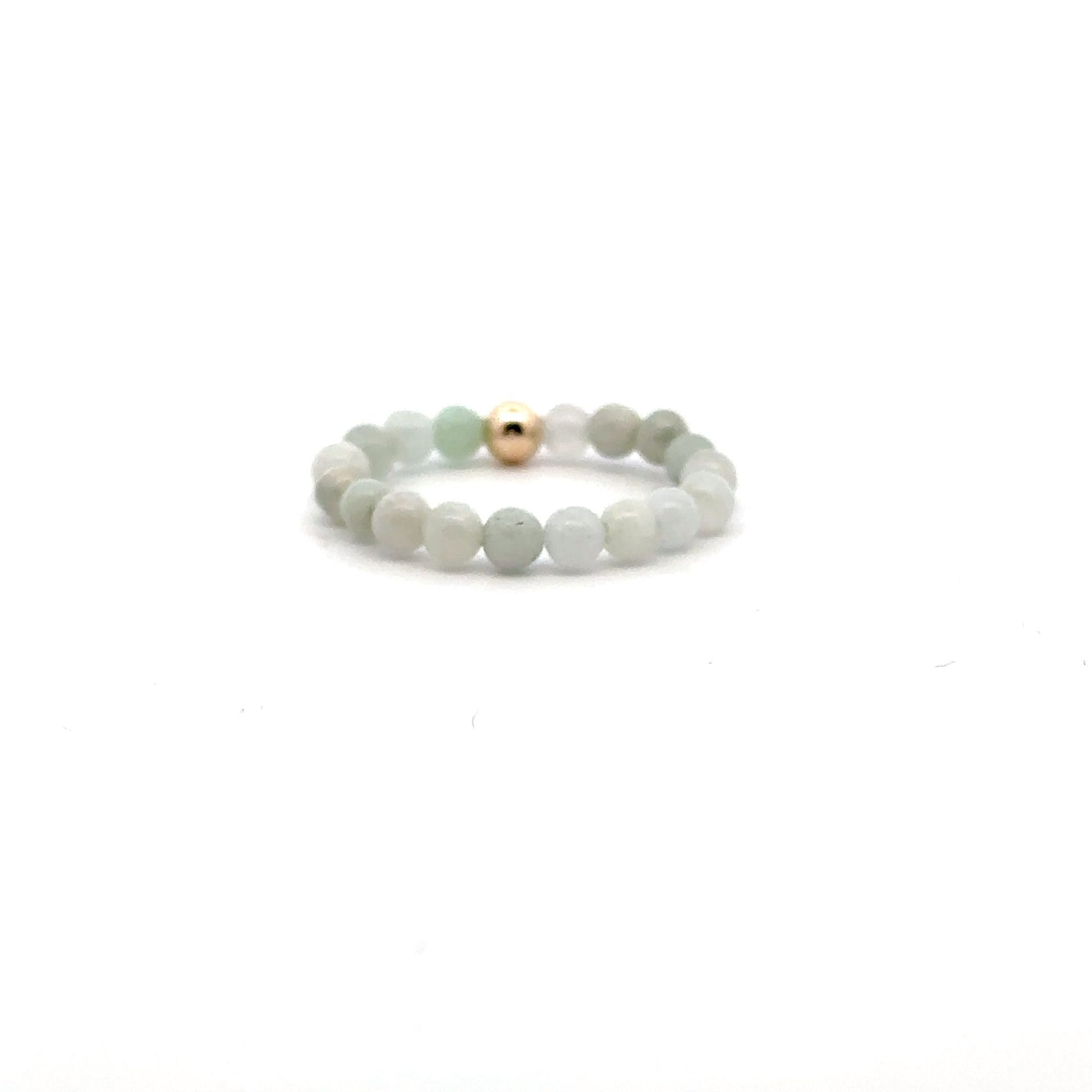 14K Gold Gemstones Stretch Ring Handmade Elastic Band - Rafant