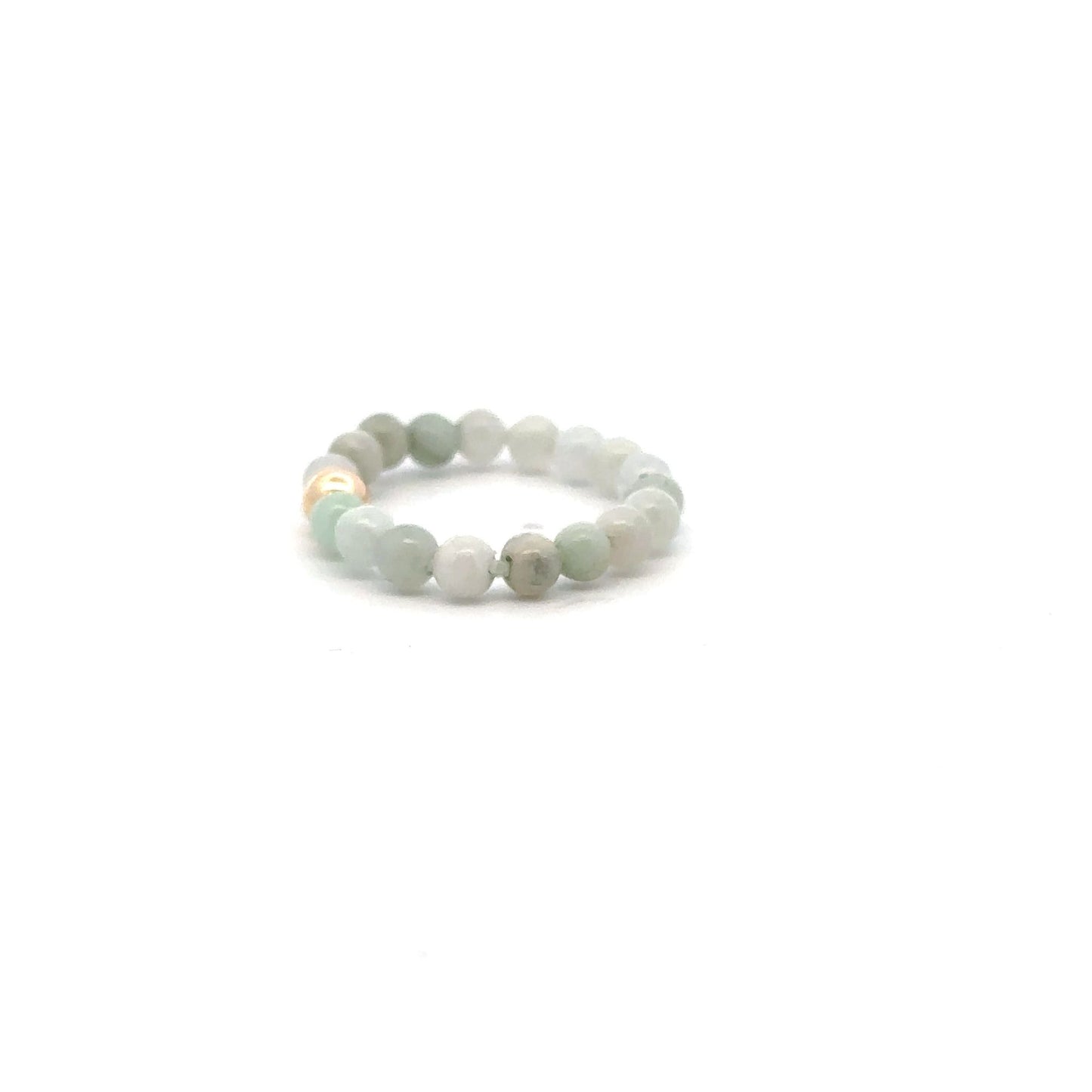 14K Gold Gemstones Stretch Ring Handmade Elastic Band - Rafant