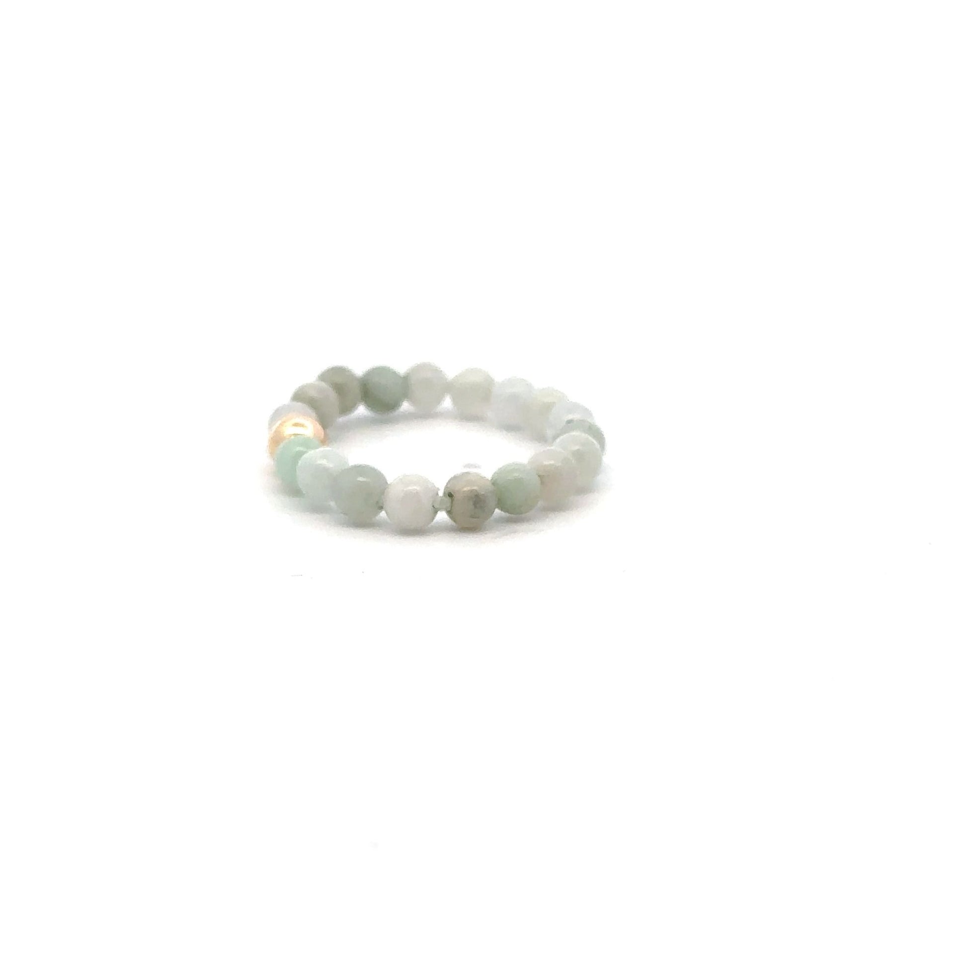 14K Gold Gemstones Stretch Ring Handmade Elastic Band - Rafant
