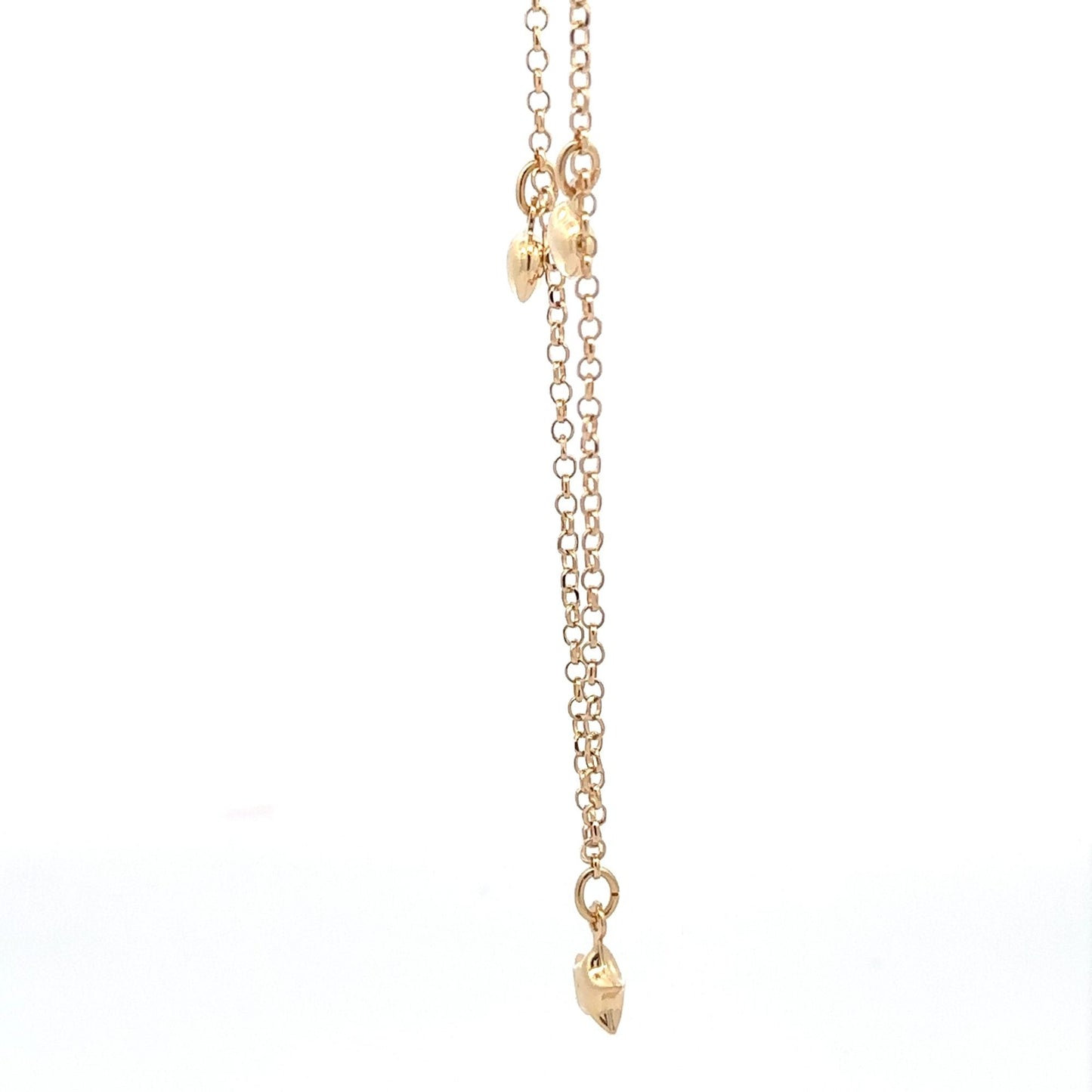 18K Gold Bracelet Heart Star Charms 7 inches 2.91 grams - Rafant