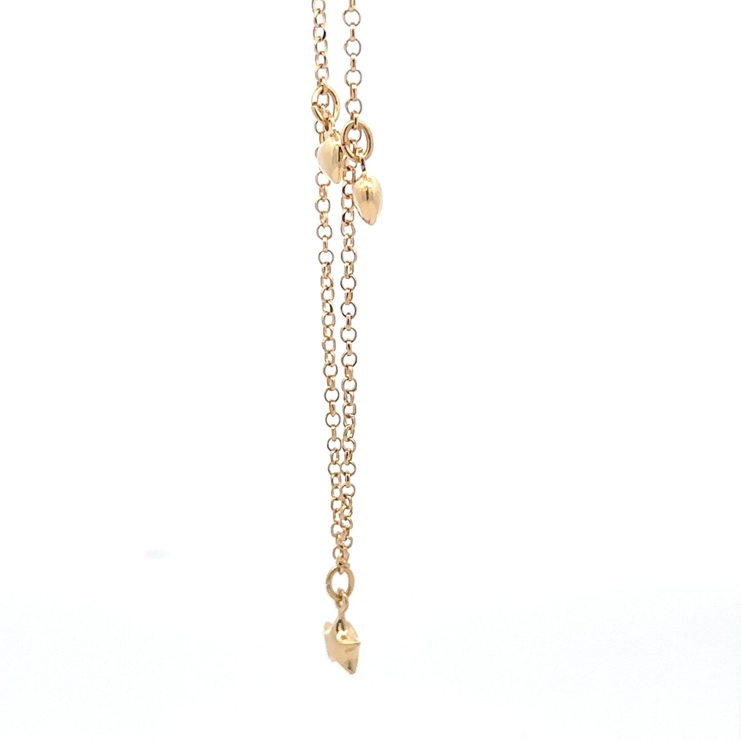 18K Gold Bracelet Heart Star Charms 7 inches 2.91 grams - Rafant