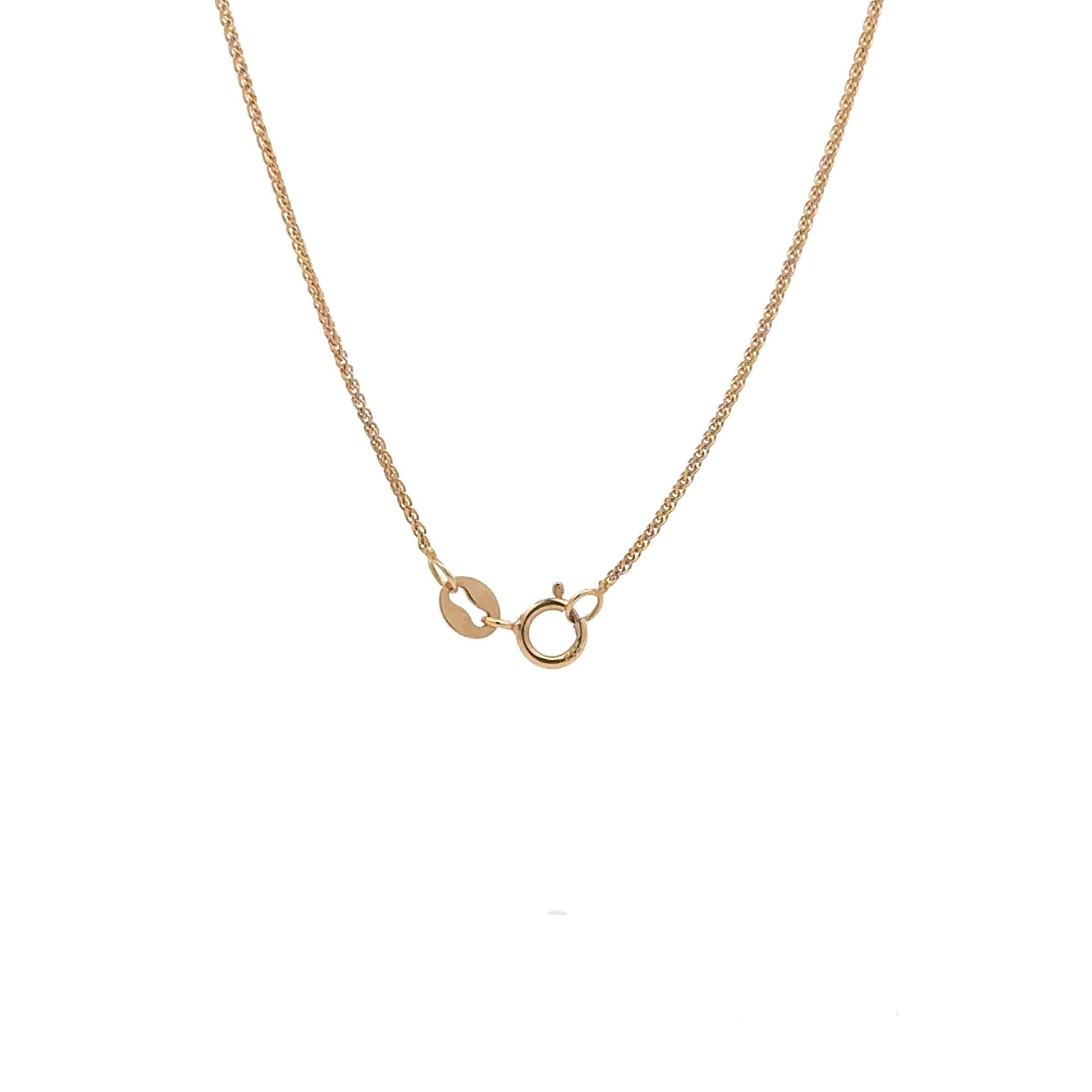18K Gold Necklace Chain 17.75 inches Pendant Dollar Sign 2.43 grams - Rafant