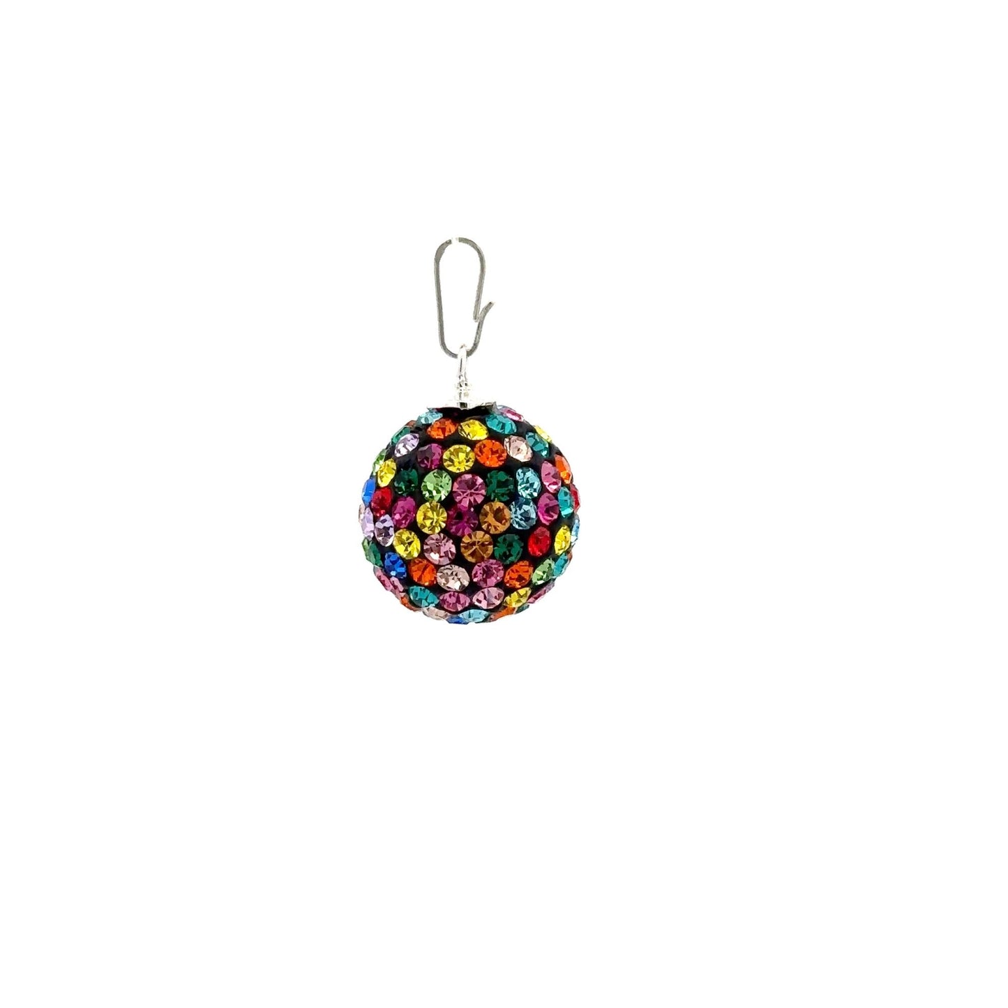 925 Sterling Silver Pendant Crystals Multi Color Round Ball - Rafant