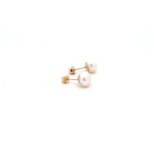 Load image into Gallery viewer, 14K Gold Stud Earrings Freshwater Pearl Screw Back Type - Rafant
