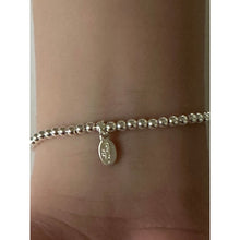 Load image into Gallery viewer, 925 Sterling Silver Beaded Stretch Stacking Bracelet Cat Head Minimalist
