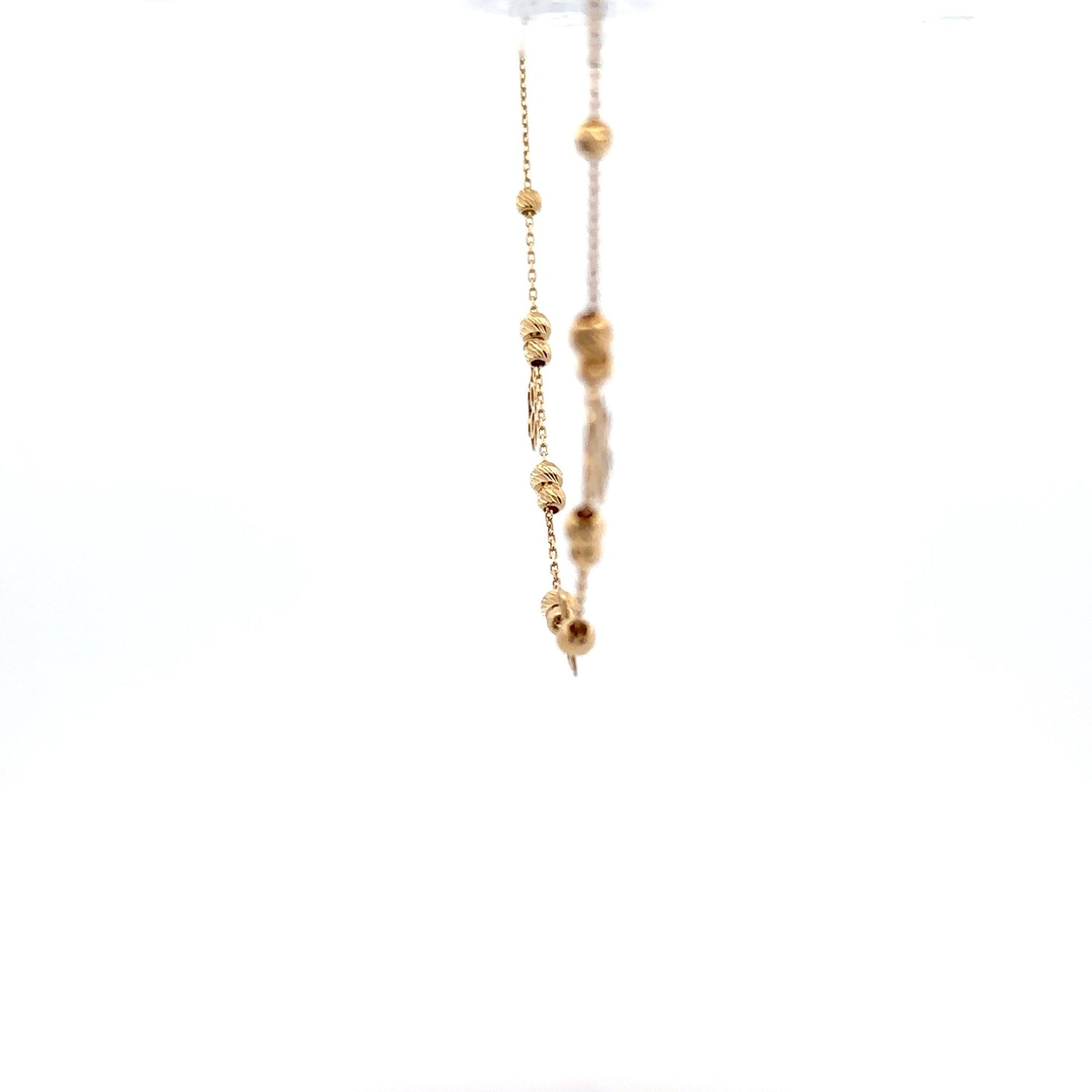 18K Gold Bracelet Flower Beads Size 7 inches plus one inch extension - Rafant