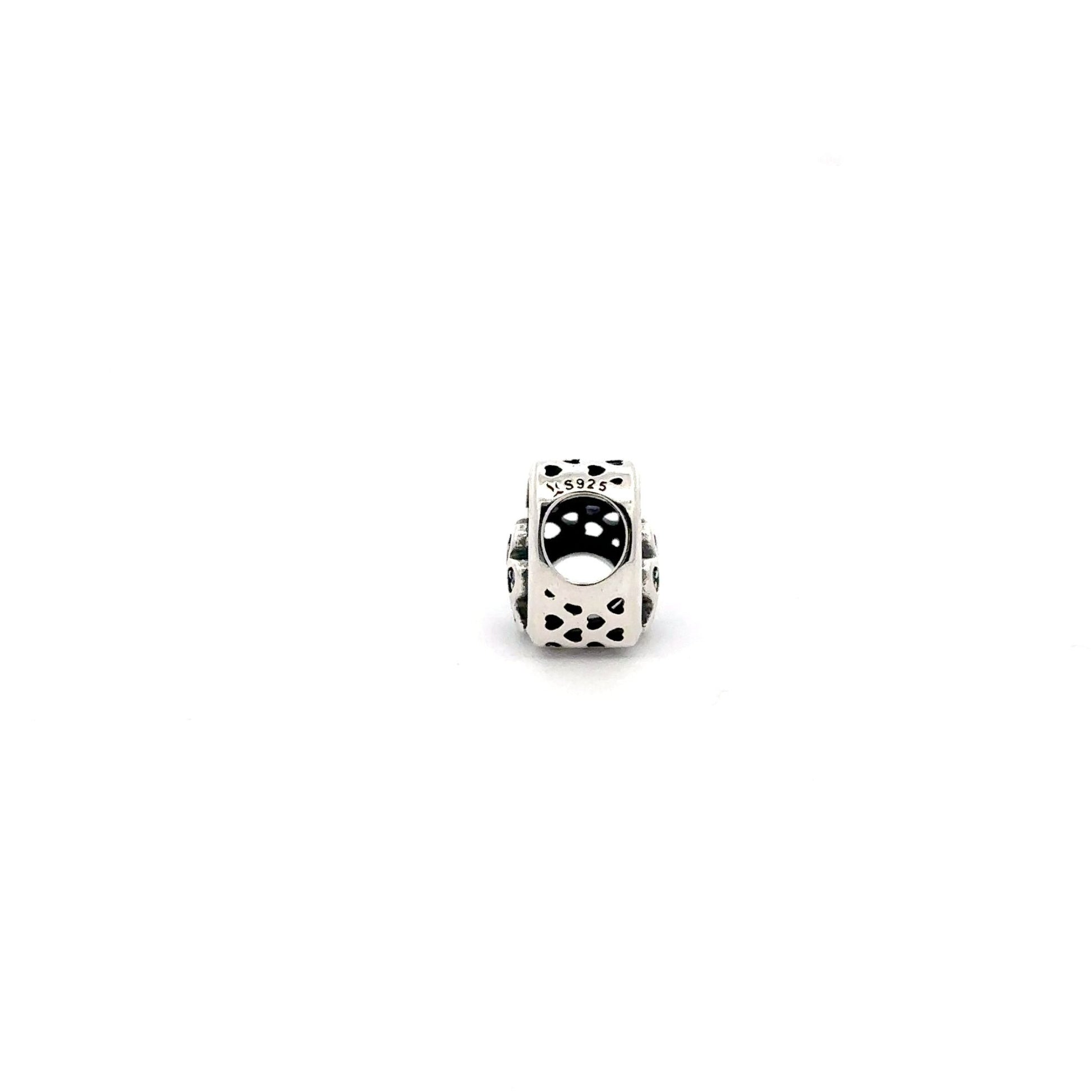 925 Sterling Silver Charm Bead Heart Dog Paw Print For Charm Bracelet Necklace - Rafant