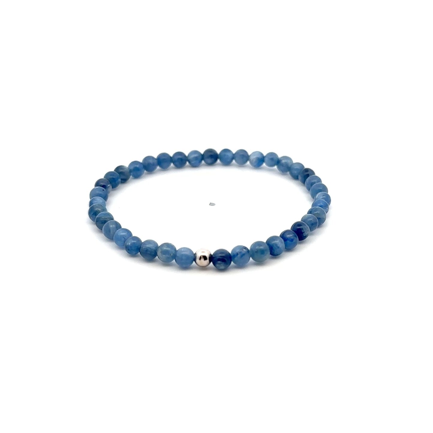 Natural Kyanite Gemstones Mini 4mm 18K Gold Charm Bead - Rafant