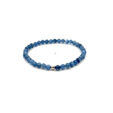 Load image into Gallery viewer, Natural Kyanite Gemstones Mini 4mm 18K Gold Charm Bead - Rafant
