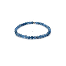 Load image into Gallery viewer, Natural Kyanite Gemstones Mini 4mm 18K Gold Charm Bead - Rafant
