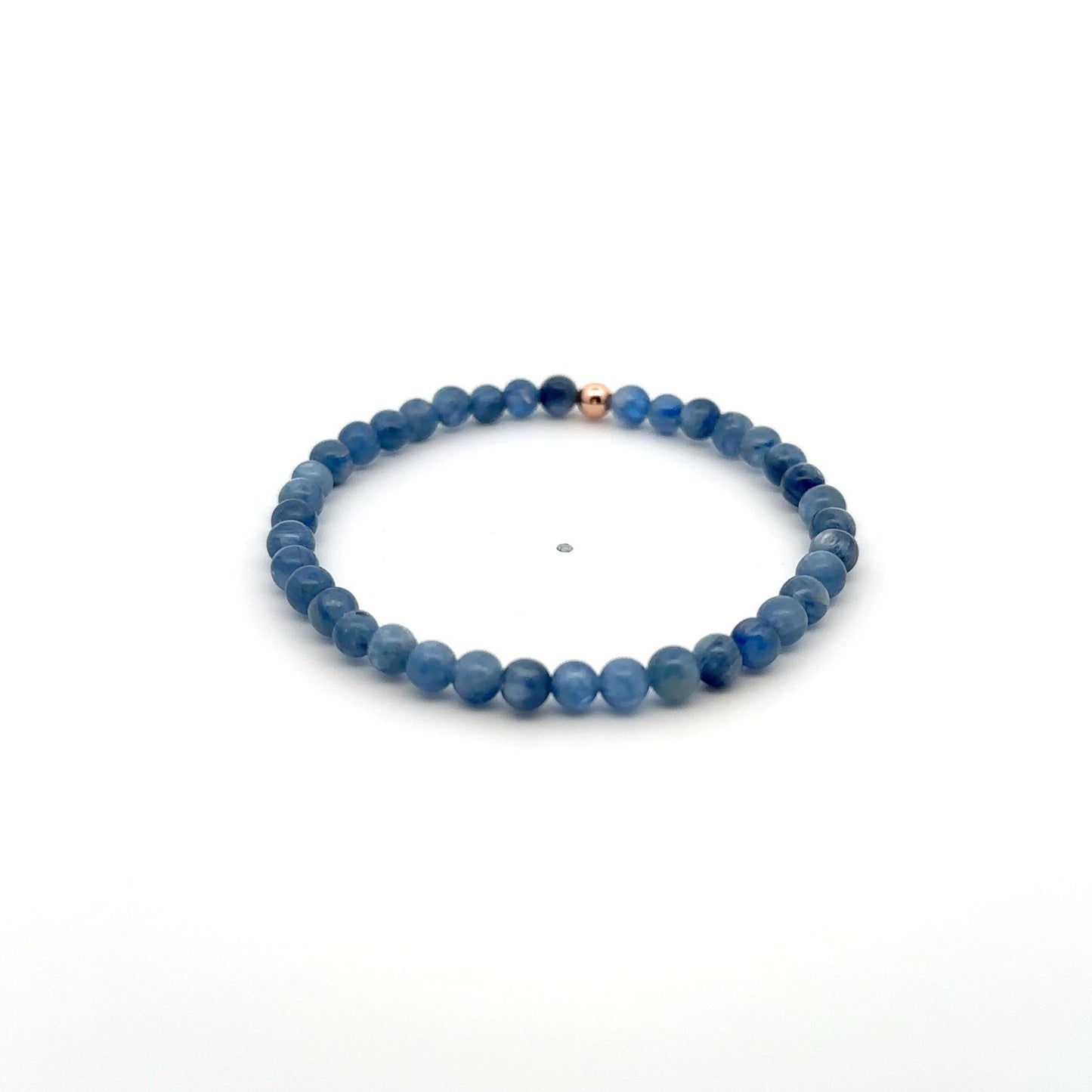 Natural Kyanite Gemstones Mini 4mm 18K Gold Charm Bead - Rafant