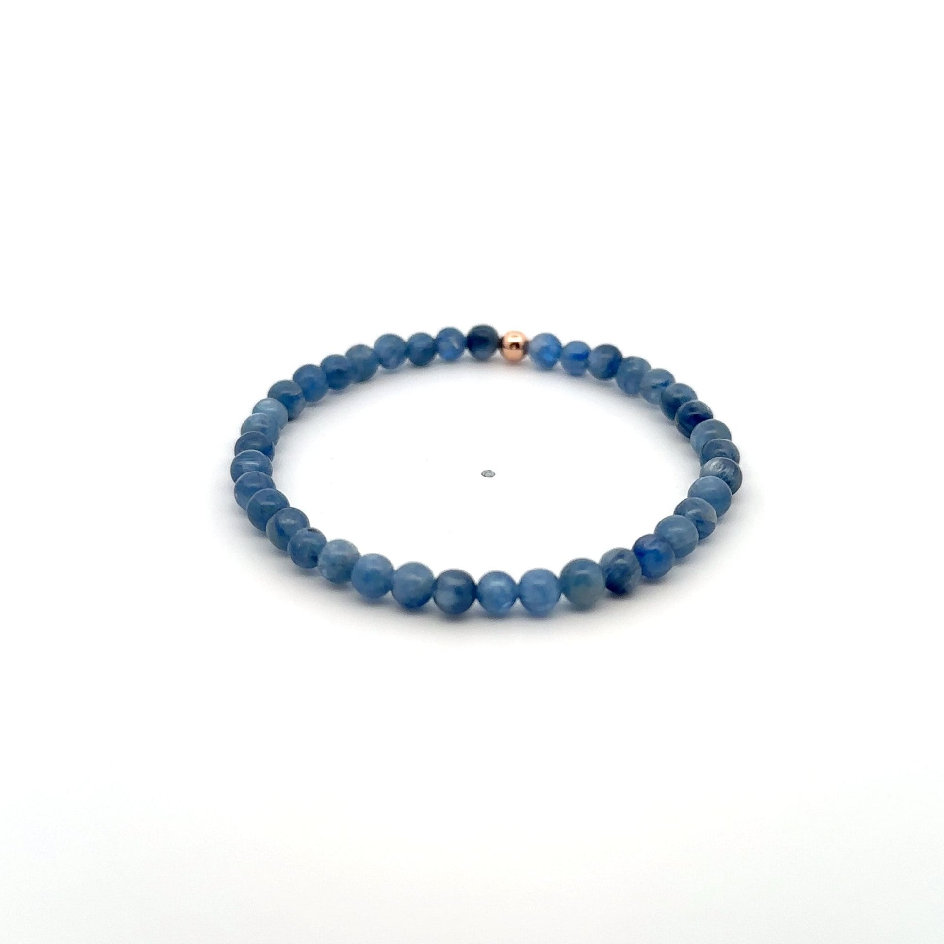 Natural Kyanite Gemstones Mini 4mm 18K Gold Charm Bead - Rafant
