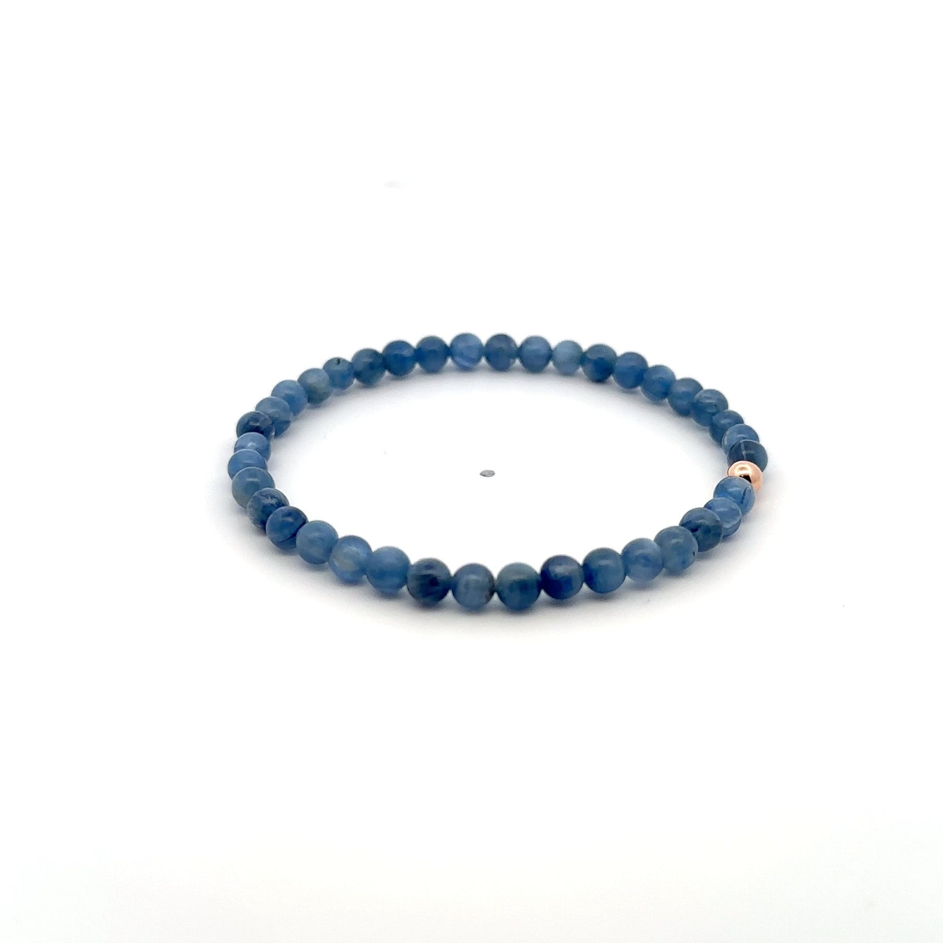 Natural Kyanite Gemstones Mini 4mm 18K Gold Charm Bead - Rafant