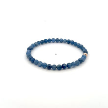 Load image into Gallery viewer, Natural Kyanite Gemstones Mini 4mm 18K Gold Charm Bead - Rafant
