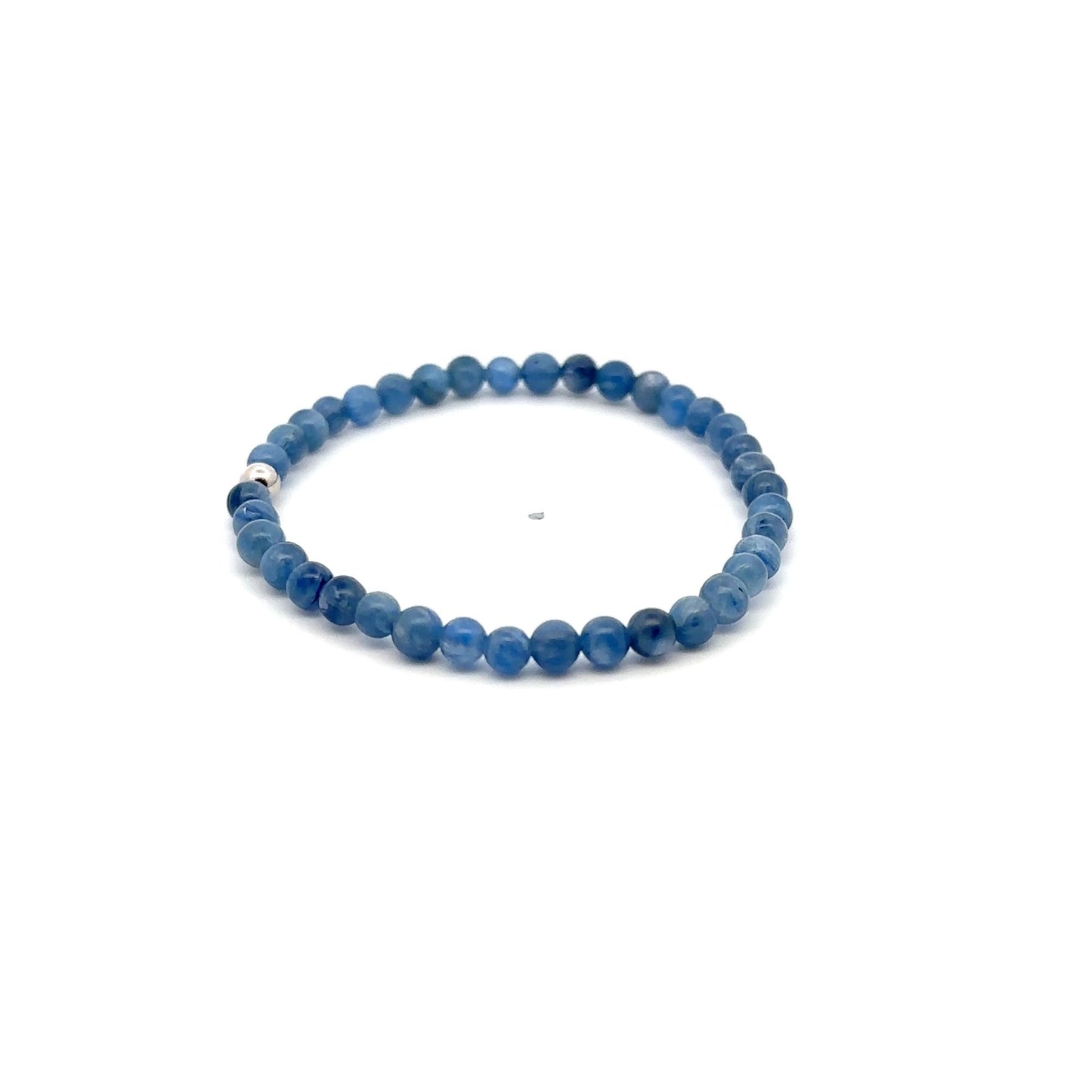 Natural Kyanite Gemstones Mini 4mm 18K Gold Charm Bead - Rafant
