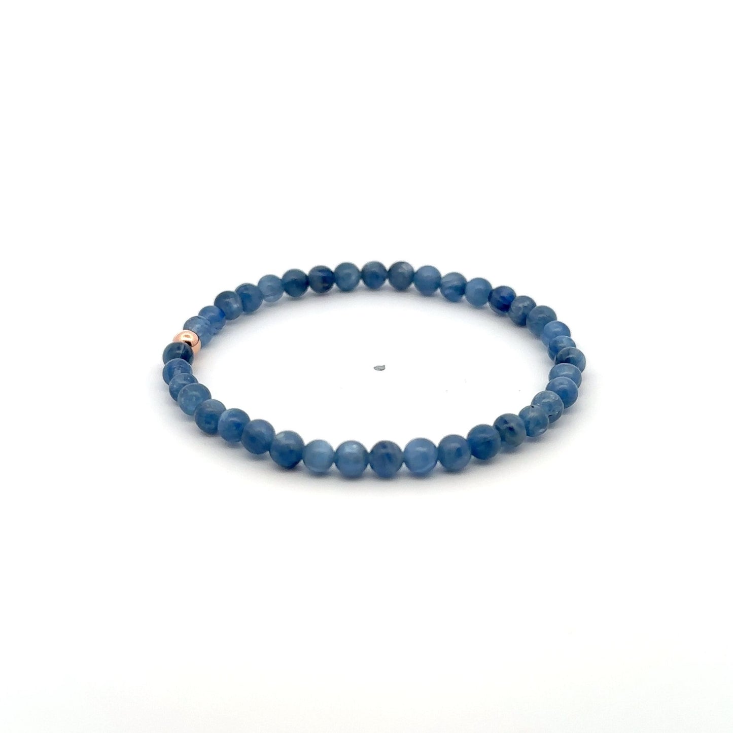 Natural Kyanite Gemstones Mini 4mm 18K Gold Charm Bead - Rafant