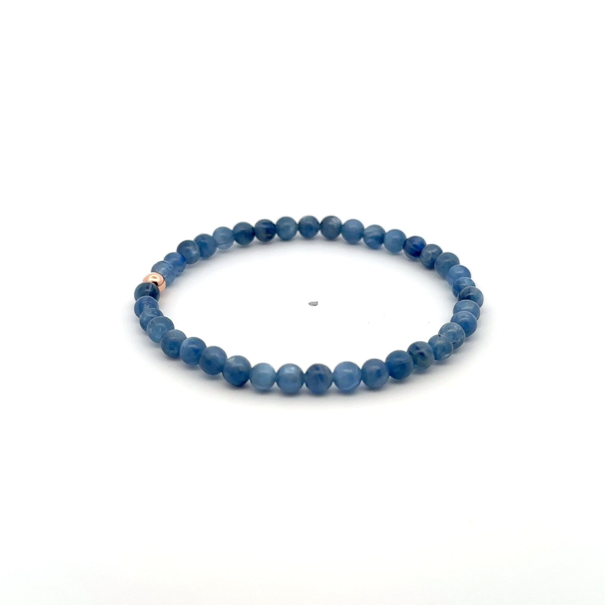 Natural Kyanite Gemstones Mini 4mm 18K Gold Charm Bead - Rafant