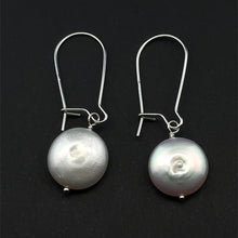 Load image into Gallery viewer, 925 Sterling Silver Earrings Kidney EarWire Freshwater Coin Interchangeable Modular
