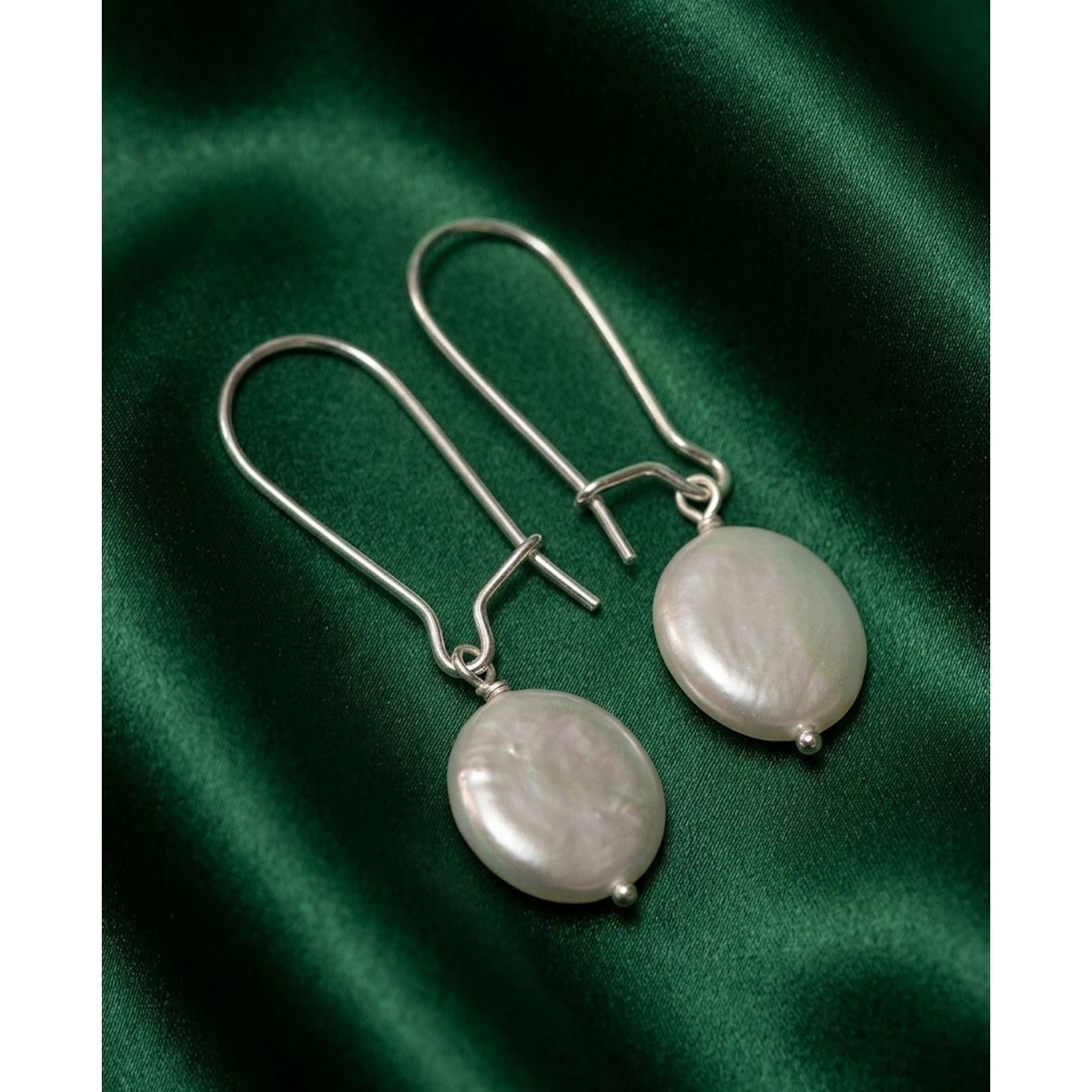925 Sterling Silver Earrings Kidney EarWire Freshwater Coin Interchangeable Modular - Rafant